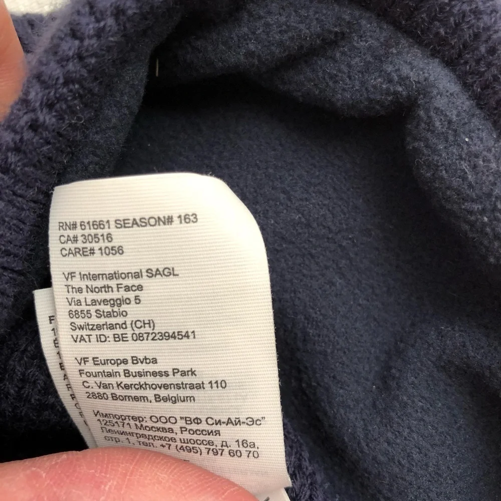 The North Face navy blue youth knit cap hat